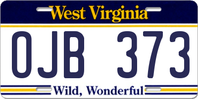 WV license plate OJB373
