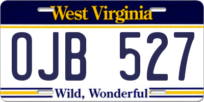 WV license plate OJB527