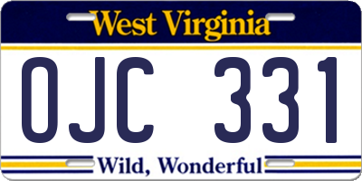 WV license plate OJC331