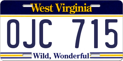 WV license plate OJC715