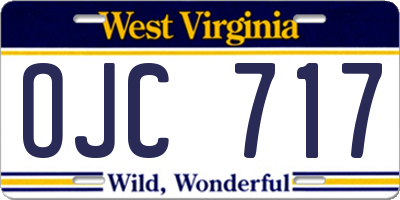WV license plate OJC717