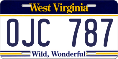 WV license plate OJC787