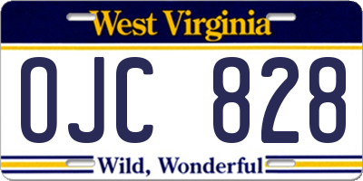 WV license plate OJC828