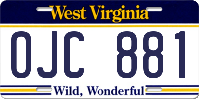WV license plate OJC881