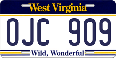 WV license plate OJC909