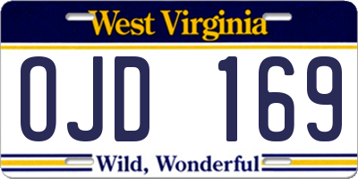 WV license plate OJD169