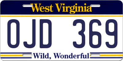 WV license plate OJD369