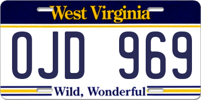 WV license plate OJD969
