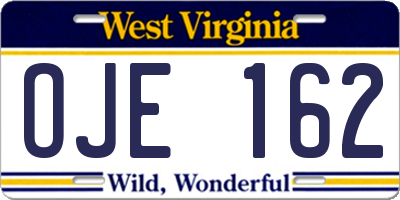 WV license plate OJE162