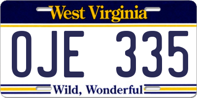 WV license plate OJE335