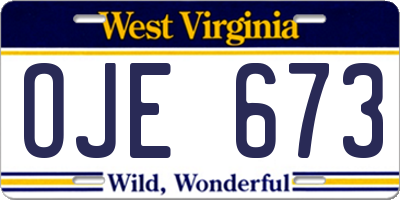 WV license plate OJE673