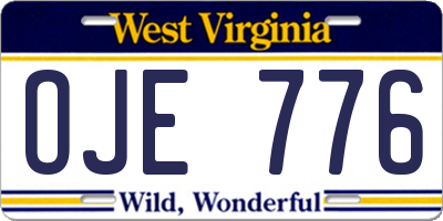 WV license plate OJE776