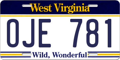 WV license plate OJE781