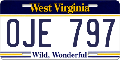 WV license plate OJE797