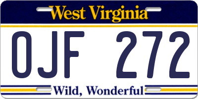WV license plate OJF272