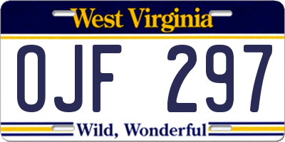 WV license plate OJF297