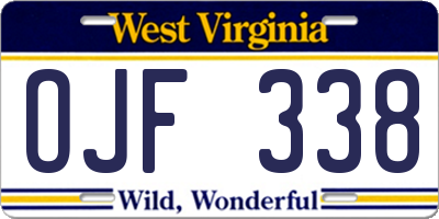 WV license plate OJF338