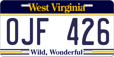 WV license plate OJF426