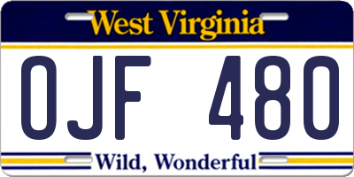 WV license plate OJF480