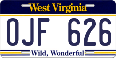 WV license plate OJF626