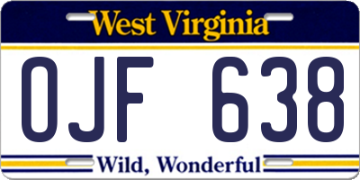 WV license plate OJF638