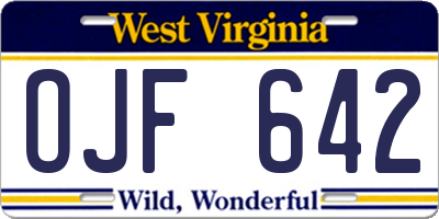 WV license plate OJF642