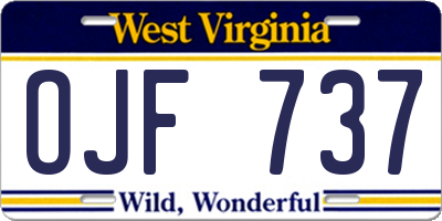 WV license plate OJF737