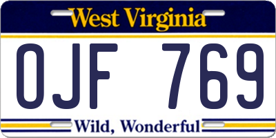 WV license plate OJF769