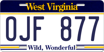 WV license plate OJF877