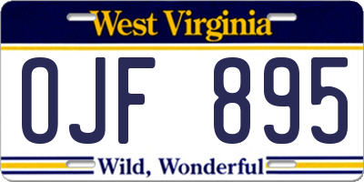 WV license plate OJF895