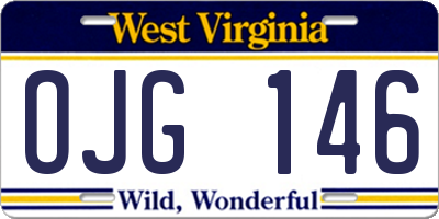 WV license plate OJG146