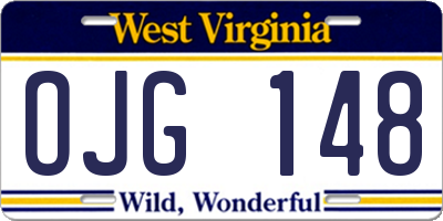 WV license plate OJG148