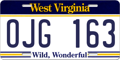 WV license plate OJG163