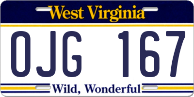 WV license plate OJG167