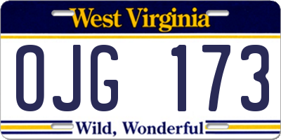 WV license plate OJG173