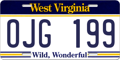 WV license plate OJG199