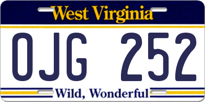 WV license plate OJG252