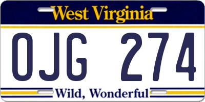 WV license plate OJG274