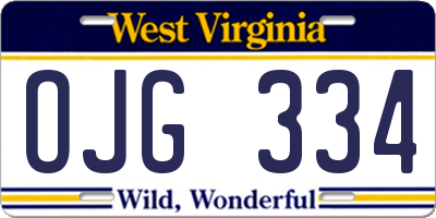 WV license plate OJG334