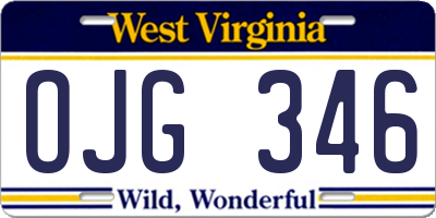 WV license plate OJG346