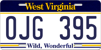 WV license plate OJG395