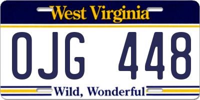 WV license plate OJG448