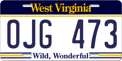 WV license plate OJG473