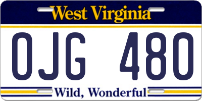 WV license plate OJG480