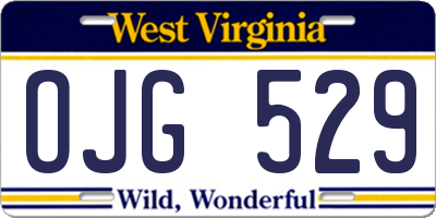 WV license plate OJG529