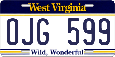 WV license plate OJG599