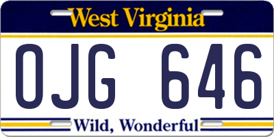WV license plate OJG646