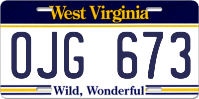 WV license plate OJG673