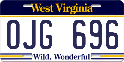 WV license plate OJG696