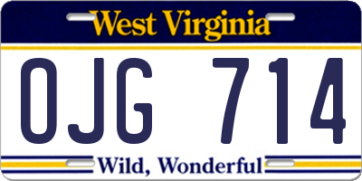 WV license plate OJG714